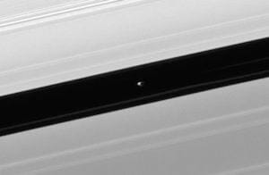 土星の環に潜む小さな衛星「パン」が撮影される