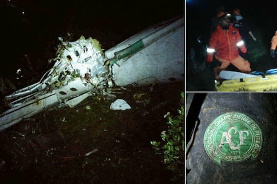 コロンビアで旅客機墜落 ブラジルサッカー選手含む71人死亡か Jリーグ経験者の可能性も