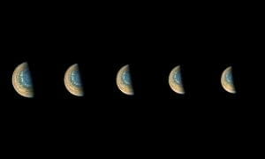 木星の南極をジュノーがタイムラプス撮影