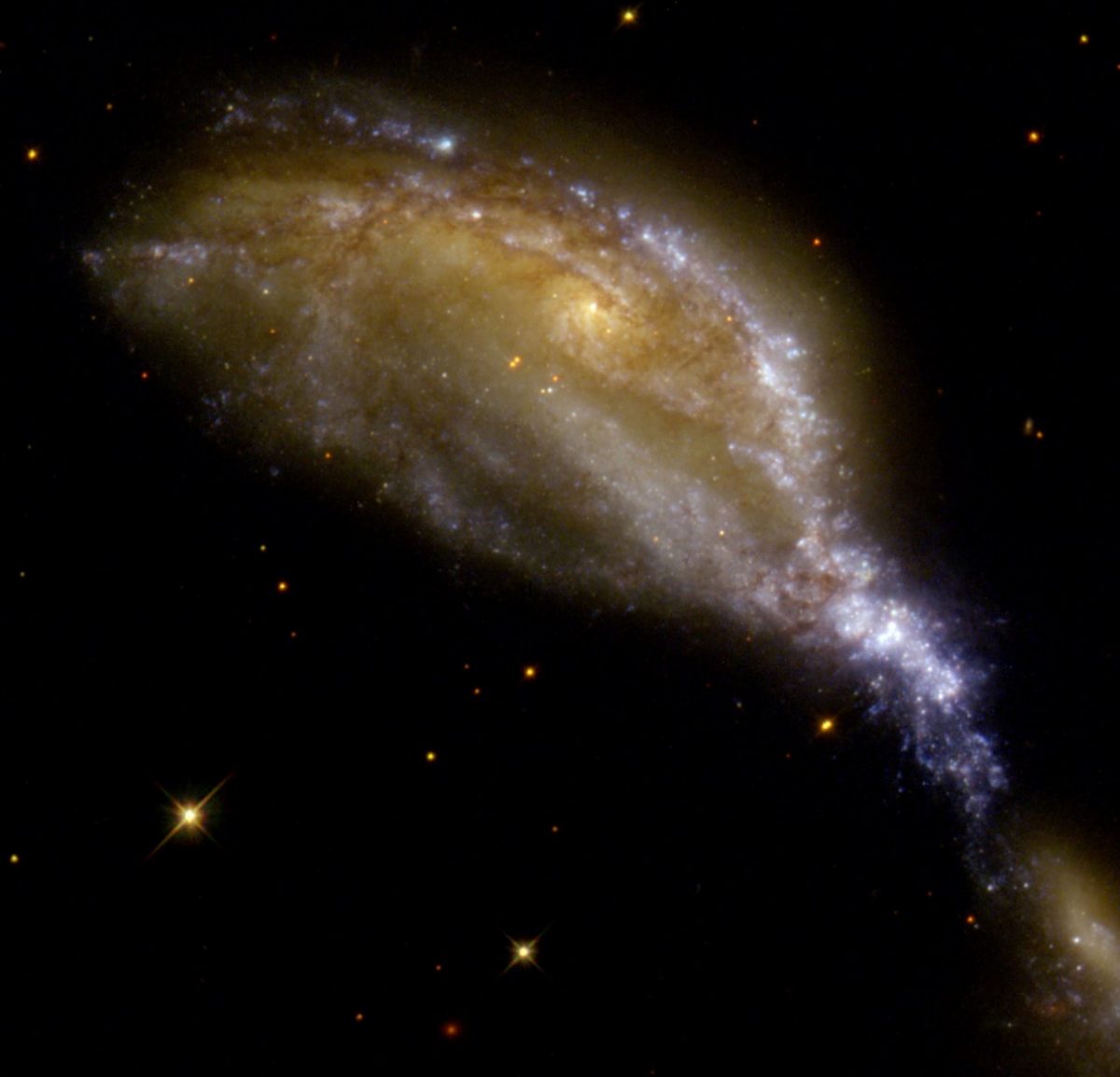 銀河というエサを食らう巨大な鳥頭「NGC 6745」