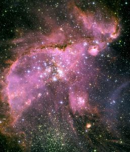 星形成により変化と拡大を続ける星雲構造