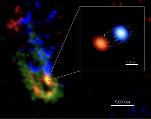 若い兄弟星を捉えた！アルマ望遠鏡がガス雲に隠された大質量連星系を高解像度で観測