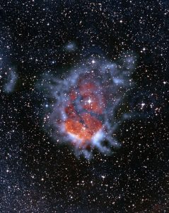 毒リンゴみたい。湧き出すような泡構造を照らすO型星