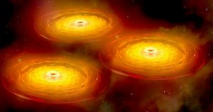 合体銀河の中心に3個目の超大質量ブラックホールを発見