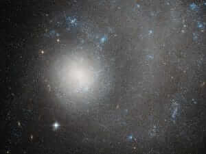 片方の翼を広げたような矮小銀河「NGC 5474」の珍しい渦巻構造