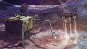 蒸気を噴き出し飛び上がるドローンが氷の衛星を探査するコンセプト