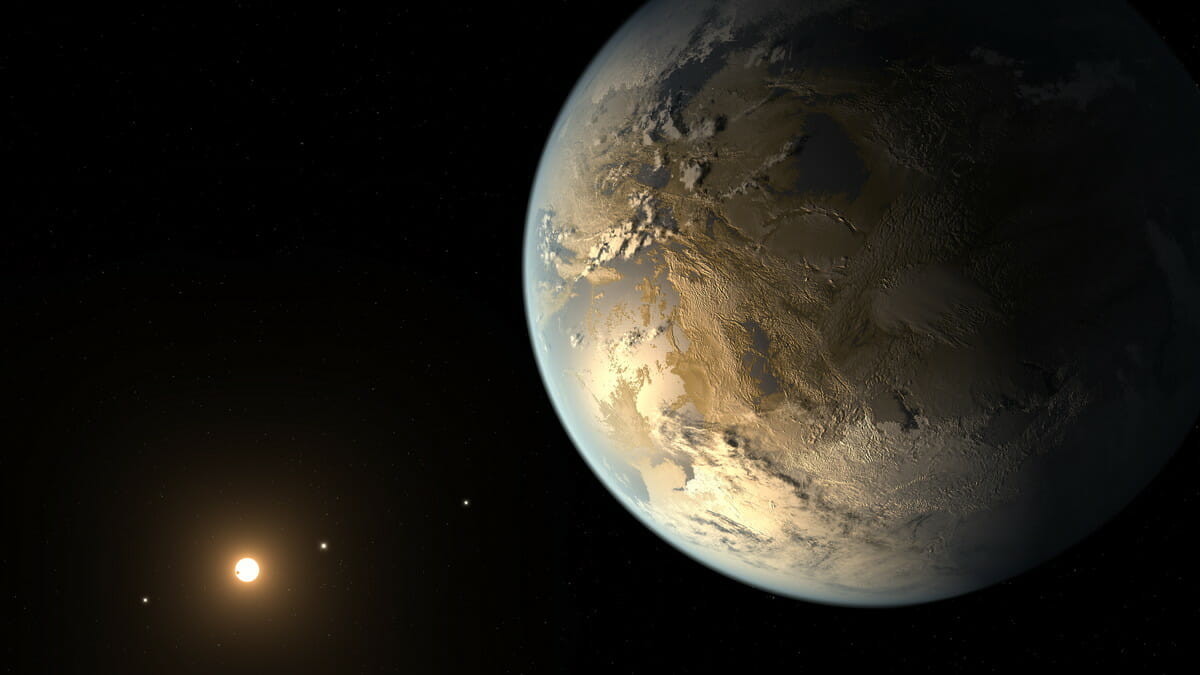 ハビタブルゾーンを公転する太陽系外惑星を描いた想像図（Credit: NASA Ames/JPL-Caltech/T. Pyle）