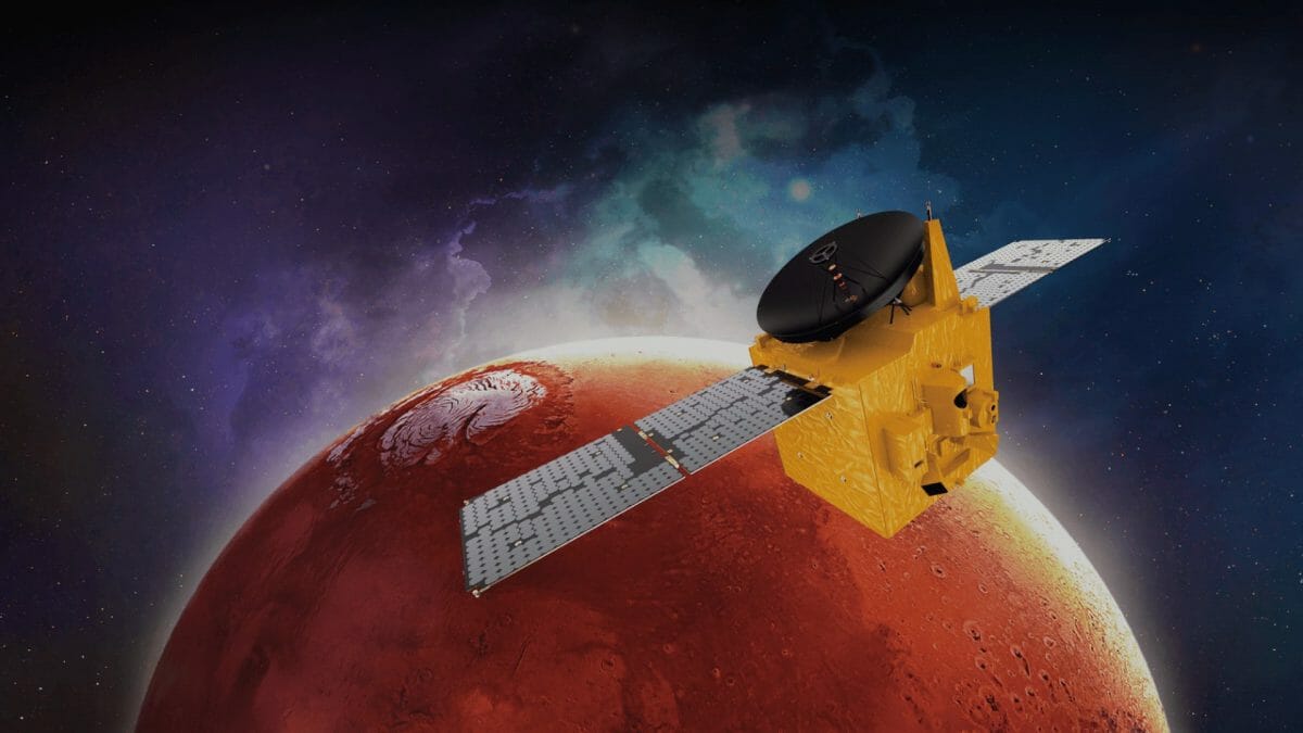 UAEの火星探査機「HOPE」の想像図（Credit: UAE Space Agency）
