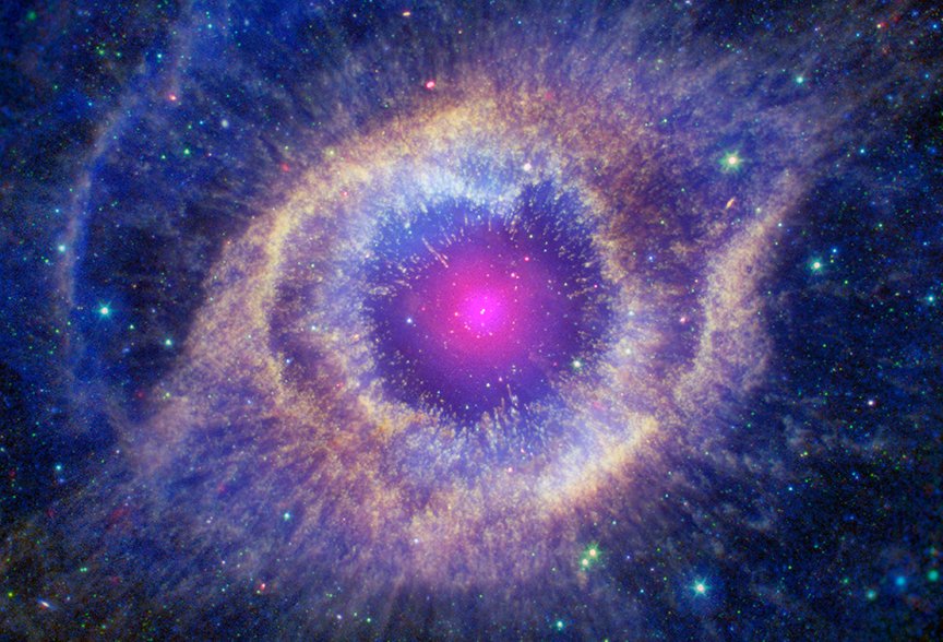 多波長の観測データを擬似的に着色した「らせん星雲」【今日の宇宙画像】