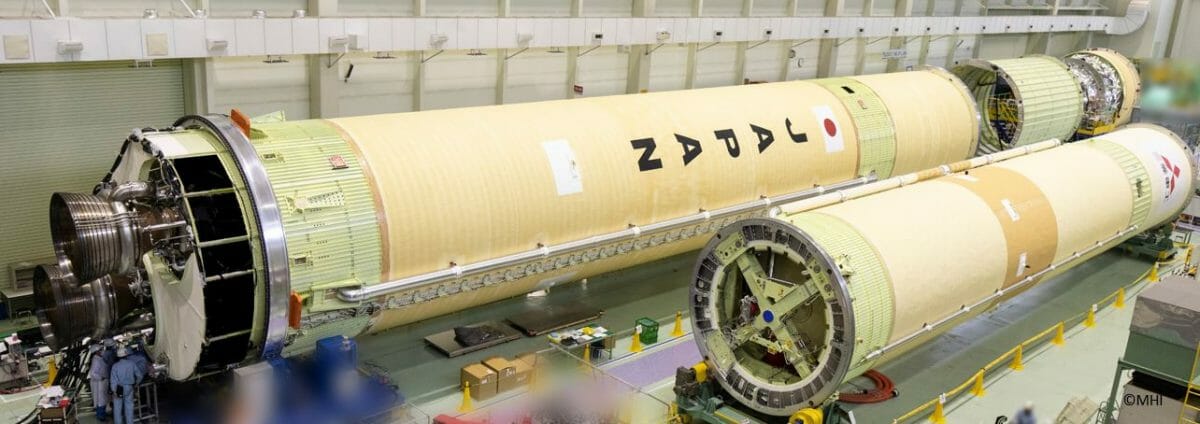 愛知県にある工場で公開されたH3ロケットのコア機体(Credit: MHI)