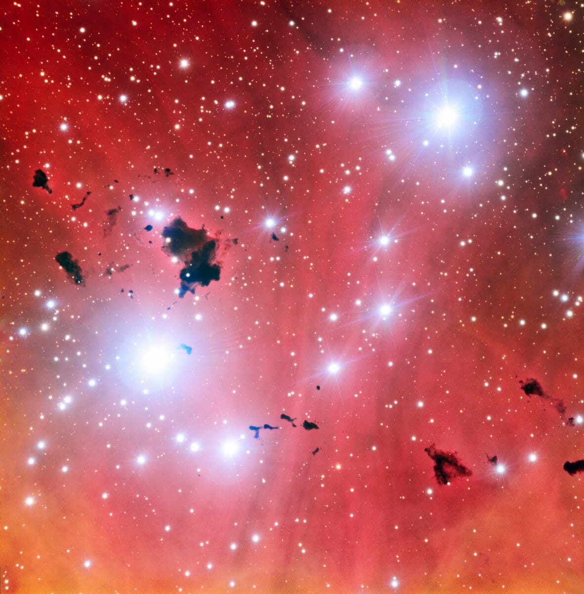 輝線星雲「IC 2944」の一部（Credit: ESO）