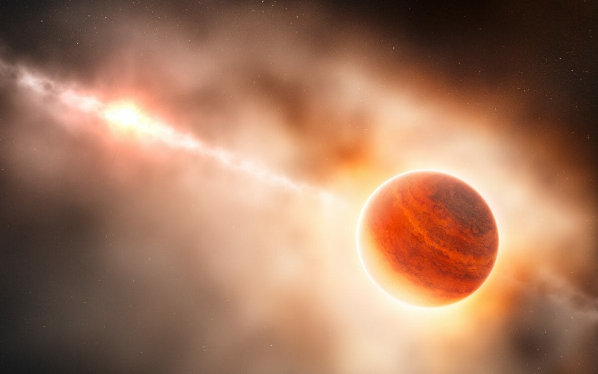 若い星の周囲で形成されるガス惑星を描いた想像図（Credit: ESO/L. Calçada）