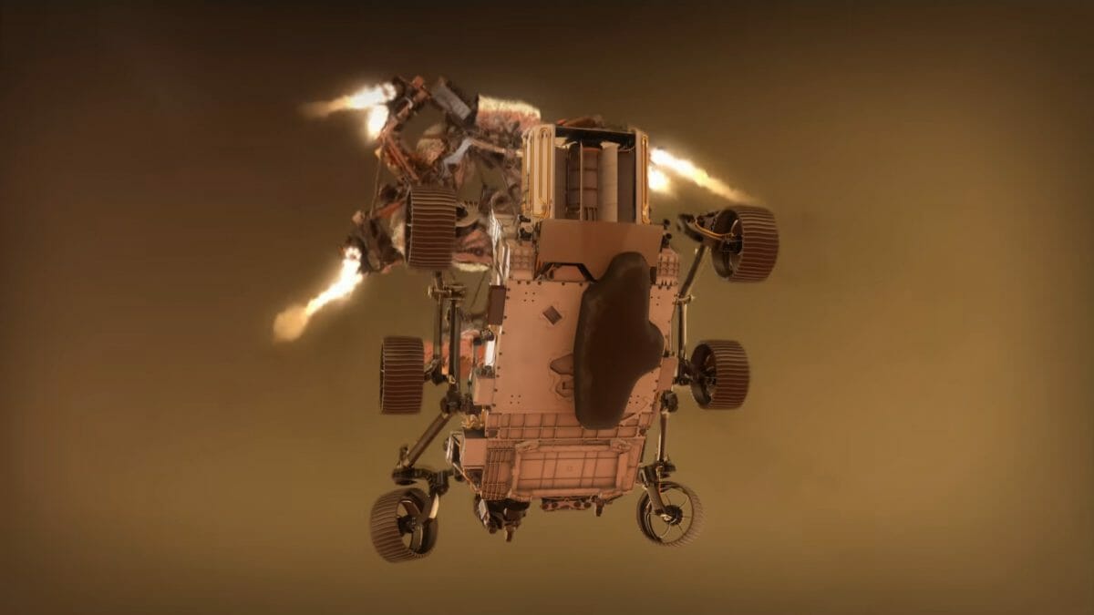 ジェット推進研究所（JPL）が公開している動画「Perseverance Arrives at Mars: Feb. 18, 2021 (Mission Trailer)」より（Credit: NASA/JPL-Caltech）