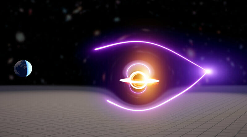 中間質量ブラックホールが重力レンズ効果を利用して発見される