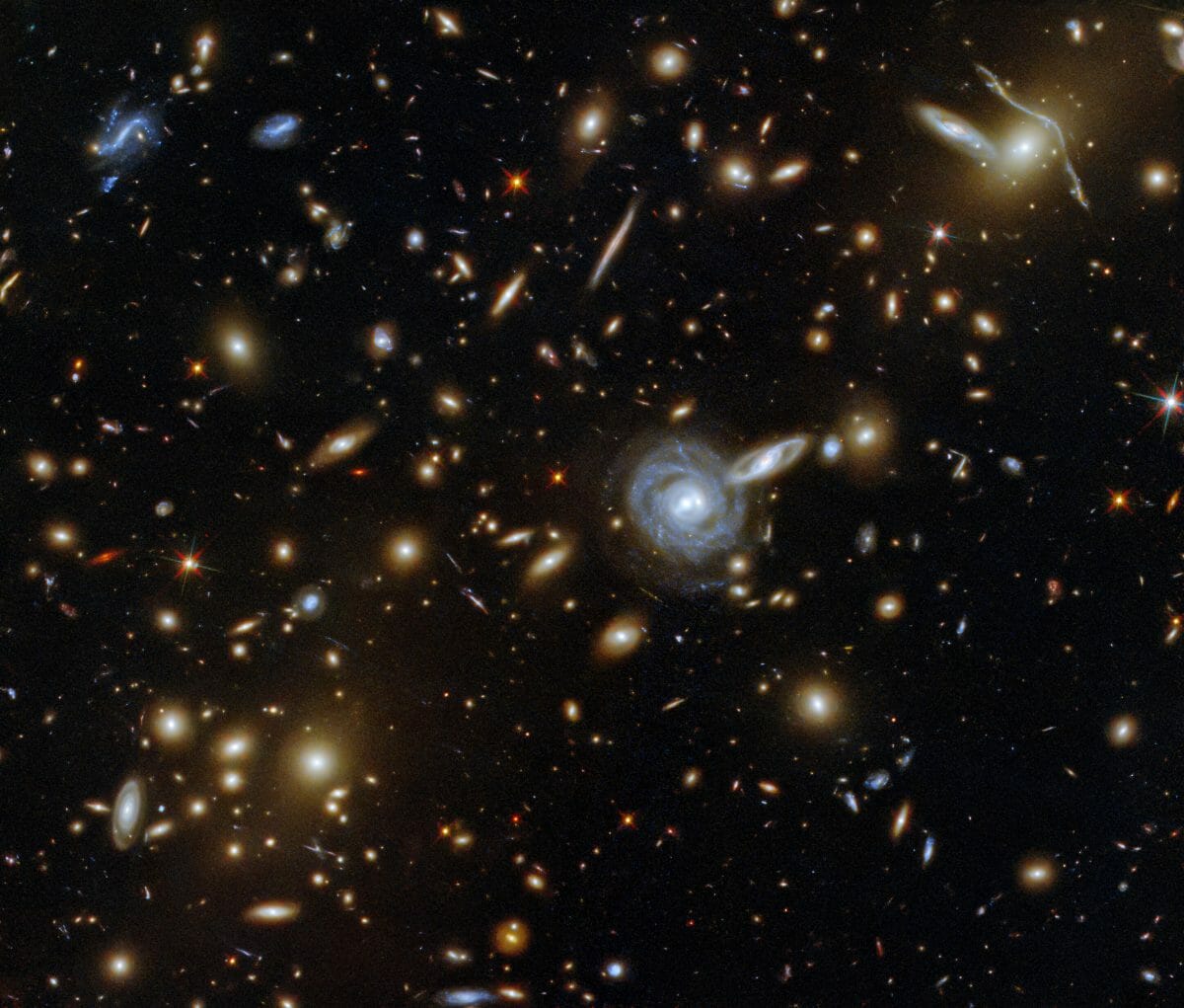 銀河団「ACO S 295」（Credit: ESA/Hubble &amp; NASA, F. Pacaud, D. Coe）