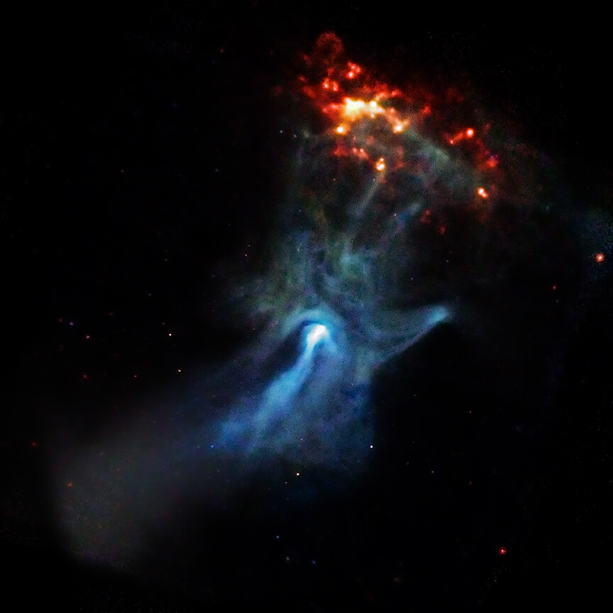 宇宙に浮かぶ「巨大な手」 X線で観測された“コンパス座”の超新星残骸 