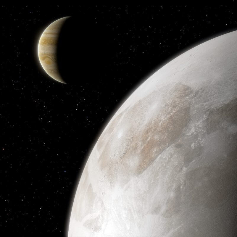 木星の衛星ガニメデの希薄な大気に水蒸気が存在する証拠を発見、ハッブルによる観測成果