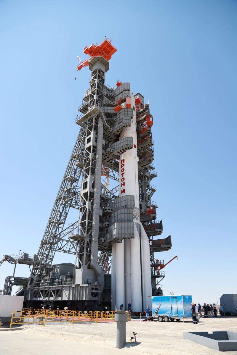 発射台に設置されたプロトンMロケット（Credit: Yuzhny Space Center/Roscosmos）