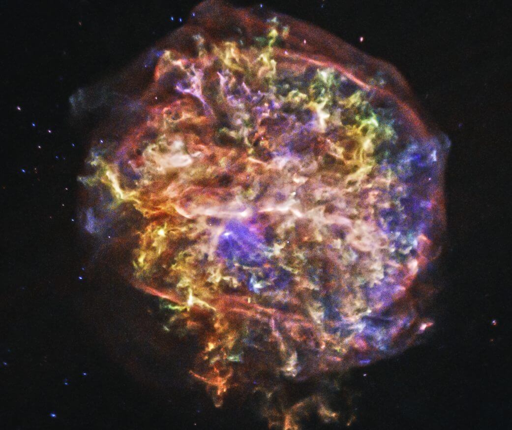 天の川銀河内に存在する超新星残骸「G292.0+1.8」の画像。今回の研究成果とは直接関係ありませんが、超新星残骸の参考画像として掲載します。チャンドラX線観測衛星によって撮影されたX線画像になります（Credit: NASA/CXC/SAO)）