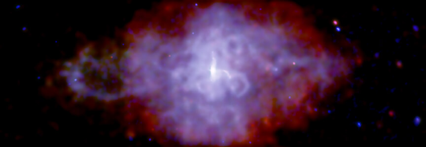 NASAのX線観測衛星「チャンドラ」がX線の波長で観測した超新星残骸「3C 58」（疑似カラー）（Credit: NASA/CXC/SAO/P.Slane et al.）
