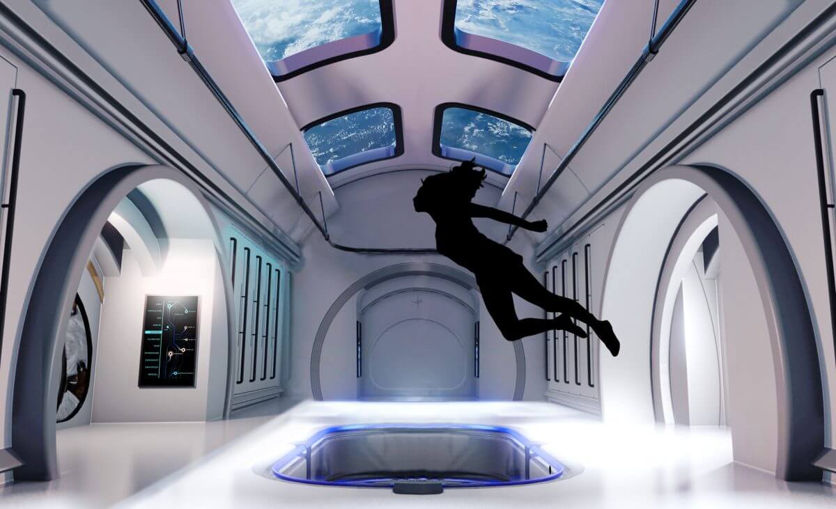 商用宇宙ステーション「オービタル・リーフ」の内部を描いた想像図（Credit: Blue Origin）