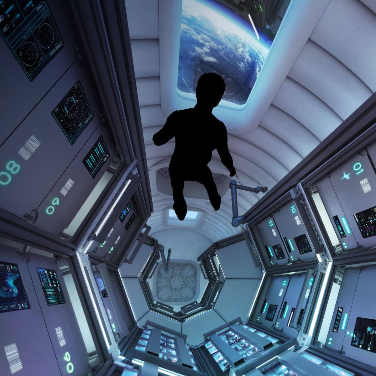  商用宇宙ステーション「オービタル・リーフ」の内部を描いた想像図（Credit: Blue Origin）