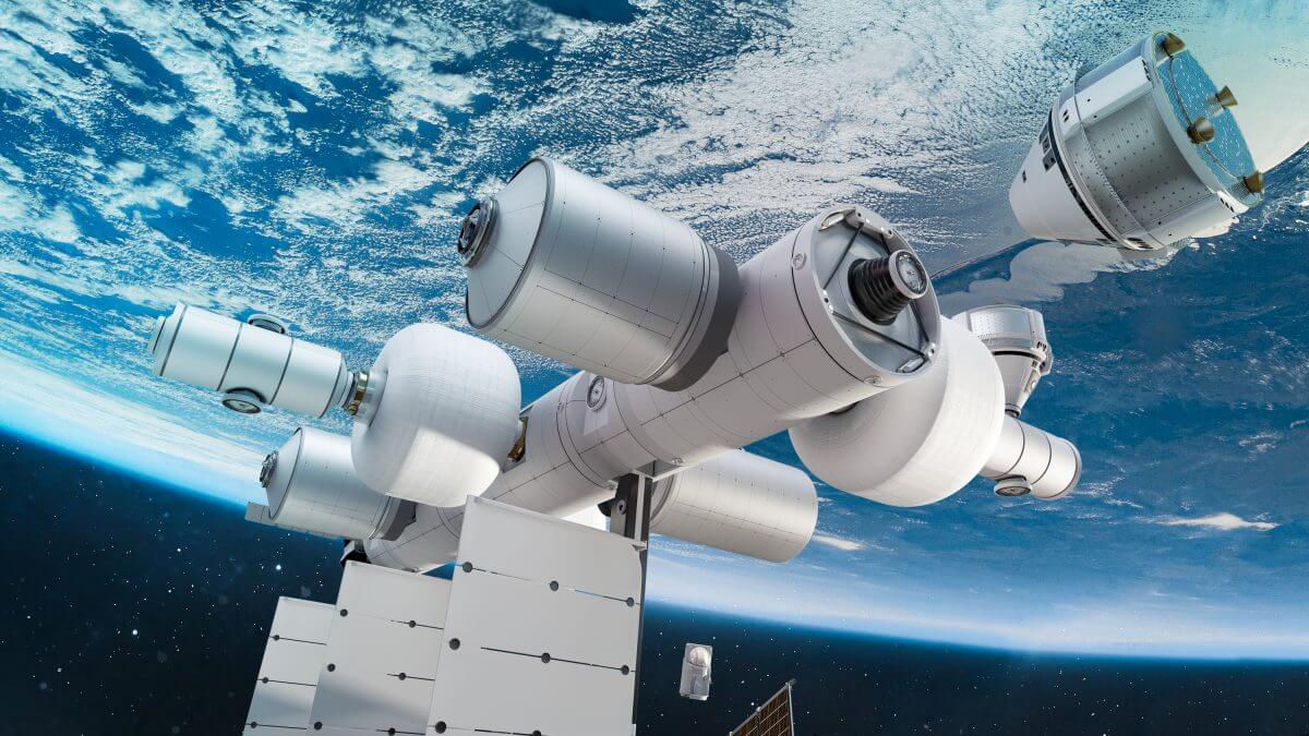 商用宇宙ステーション「オービタル・リーフ」の外観を描いた想像図（Credit: Blue Origin）