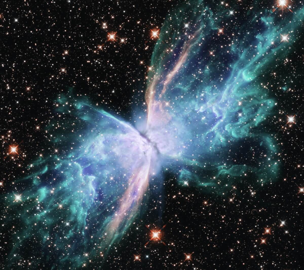惑星状星雲「NGC 6302」、別名「バタフライ星雲」（Credit: NASA, ESA, and J. Kastner (RIT)）
