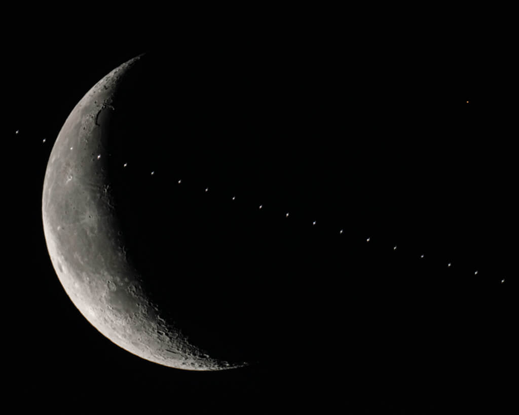 ISS_Moon_Mars_composite1024（Credit：Paul Schmit, Gary Schmit）