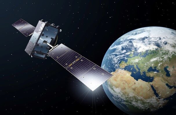 測位衛星「ガリレオ」の想像図（Credit: Arianespace）