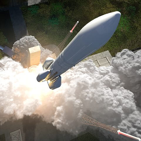アリアンスペースが打ち上げ予定の「アリアン6」ロケットの想像図（Credit: Arianspace）
