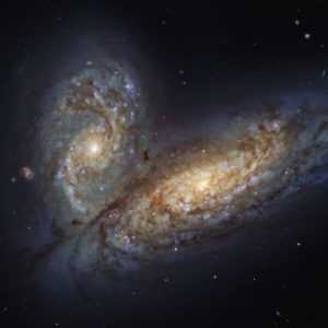 始まったばかりの相互作用。“おとめ座”の渦巻銀河「NGC 4567」と「NGC 4568」