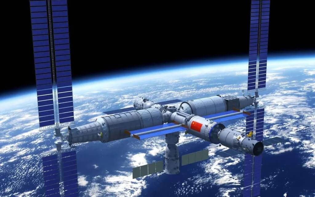 中国が建設中の宇宙ステーション「天宮」の完成予想図（Credit: China Manned Space Engineering Office）