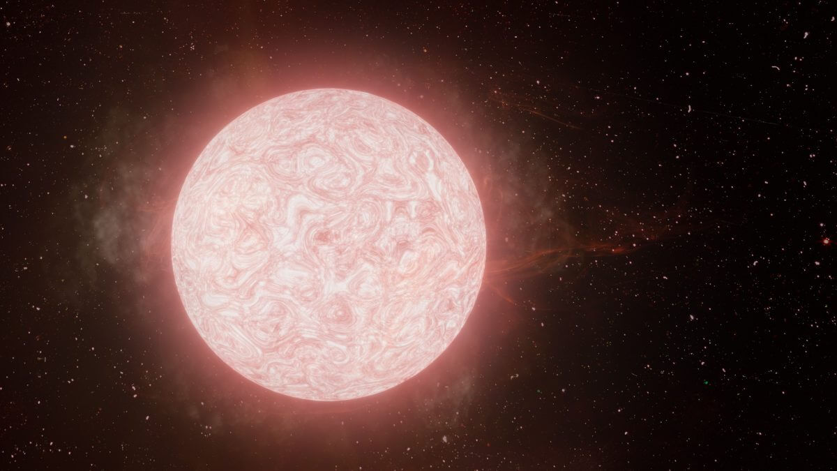 生涯最後の年にガスを激しく放出する赤色超巨星を描いた想像図（Credit: W.M. Keck Observatory/Adam Makarenko）