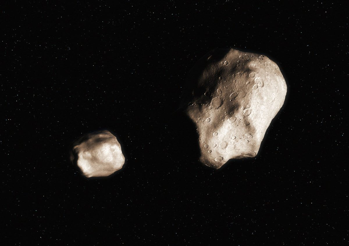 2つに分裂した小惑星の想像図（Credit: ESO/M.Kornmesser/L. Calçada）