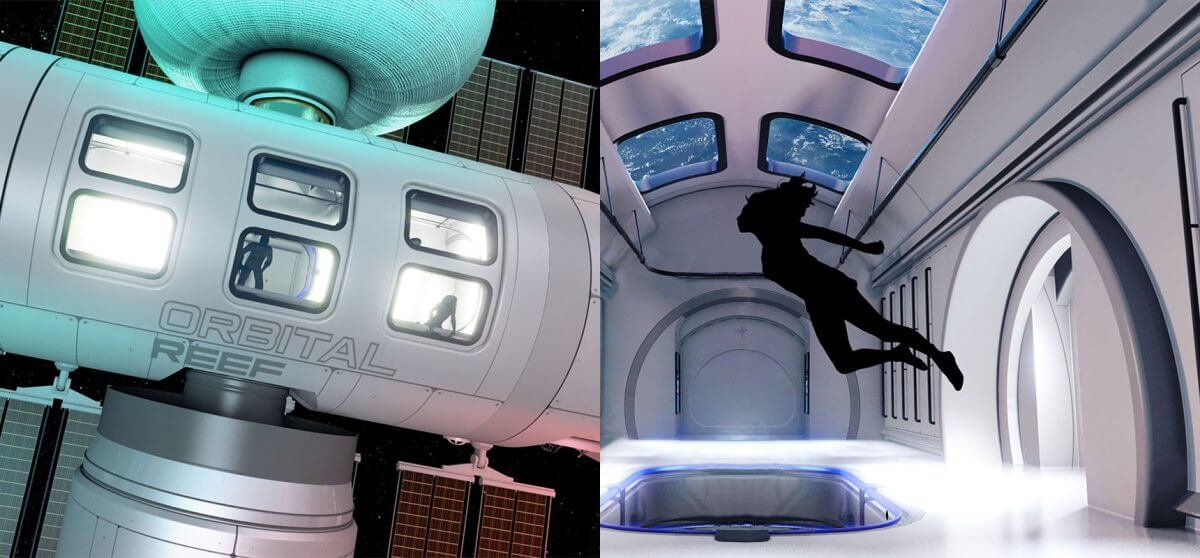 ブルー・オリジンらが計画中の商用宇宙ステーション「オービタル・リーフ」の想像図（Credit: Blue Origin）