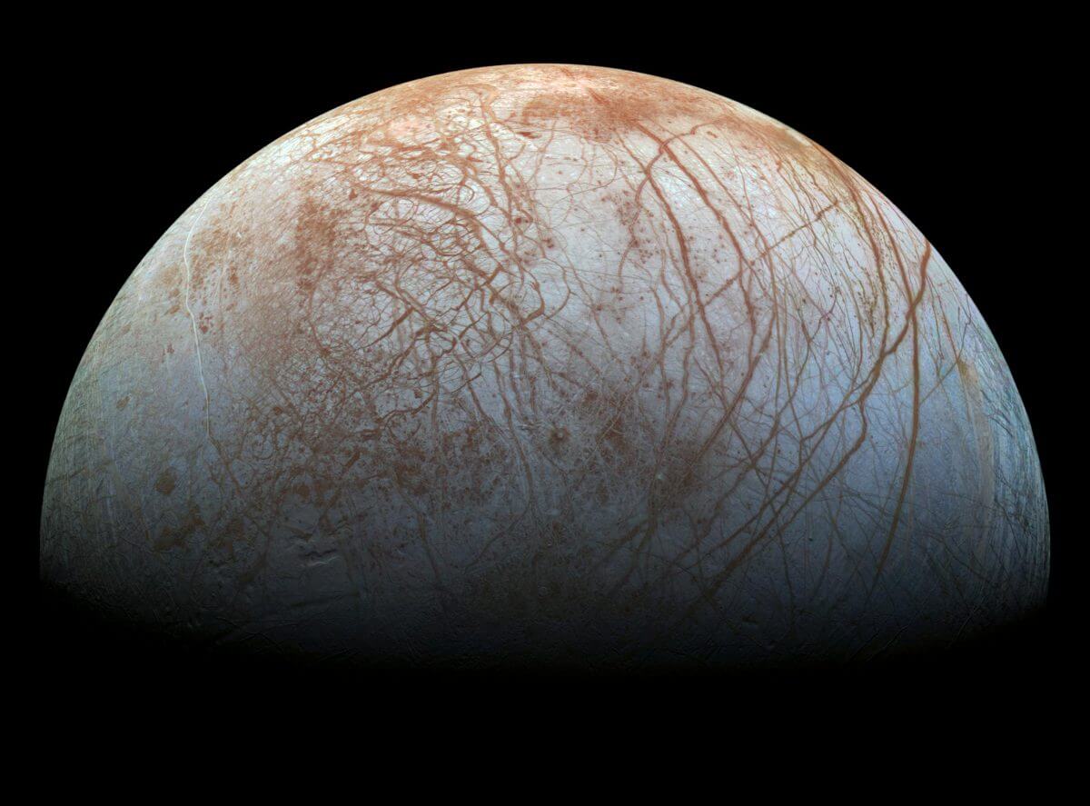 【▲ 木星探査機「ガリレオ」が撮影した衛星エウロパ（Credit: NASA/JPL-Caltech/SETI Institute）】