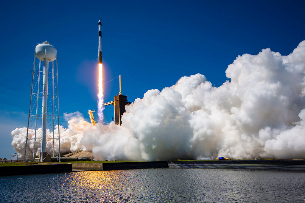 ケネディ宇宙センター39A射点から打ち上げられた「Ax-1」ミッションの「ファルコン9」ロケット（Credit: SpaceX/Axiom Space）