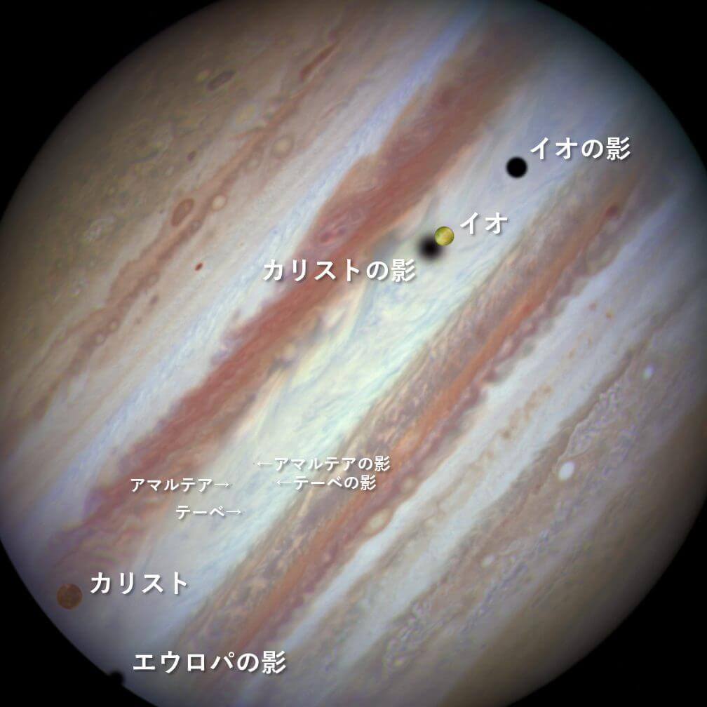 【▲ ハッブル宇宙望遠鏡が日本時間2015年1月24日15時28分に撮影した木星（注釈付きバージョン）（Credit: NASA, ESA, and the Hubble Heritage Team (STScI/AURA)）】