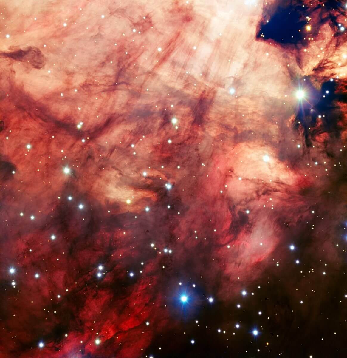 【▲ 散光星雲「M17（Messier 17）」のクローズアップ（Credit: ESO）】