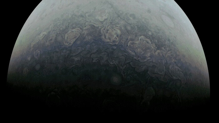 【▲木星探査機ジュノーの41回目のフライバイ時に撮影された木星（Credit: NASA/JPL-Caltech/SwRI/MSSS）】