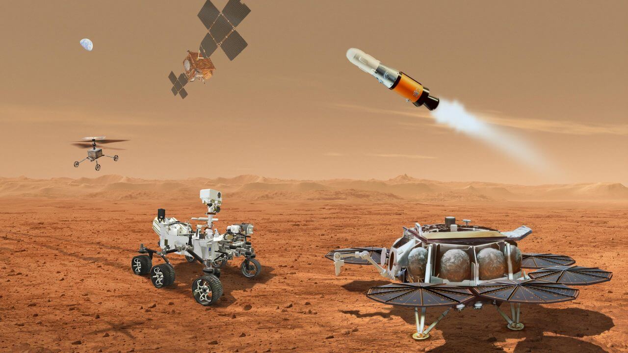 【▲ 最新の内容を反映した「火星サンプルリターン計画」のイラスト（Credit: NASA/ESA/JPL-Caltech）】