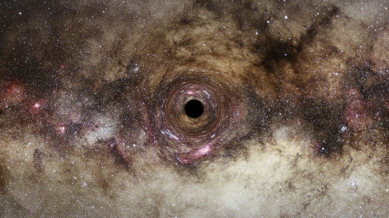 【▲ 星間空間をさまよう孤立したブラックホールの想像図（Credit: ESA/Hubble, Digitized Sky Survey, Nick Risinger (skysurvey.org), N. Bartmann）】