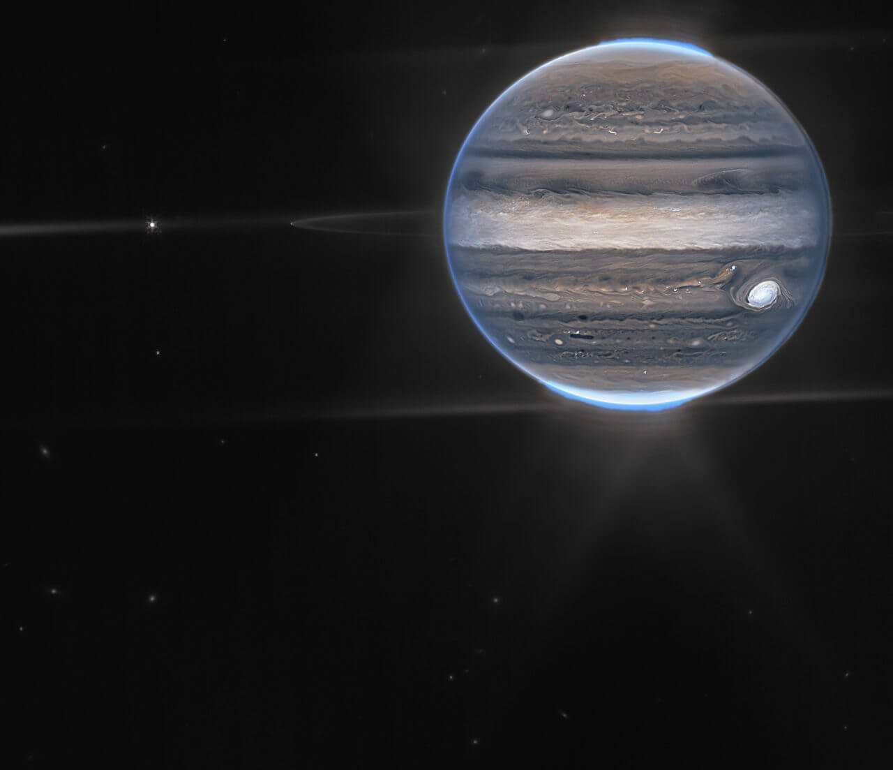 ウェッブ宇宙望遠鏡が撮影した「木星、環、衛星」【今日の宇宙画像】