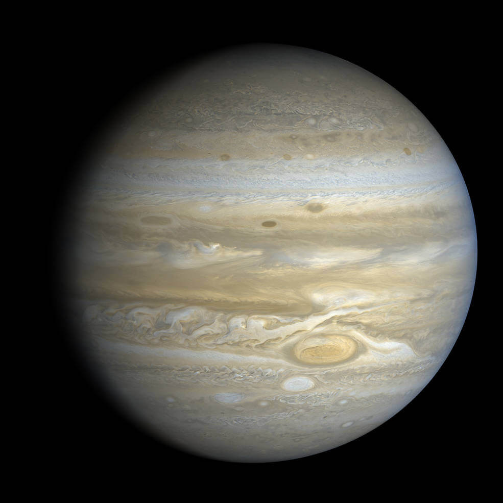 【▲ ボイジャー2号が撮影した木星（Credit: NASA/JPL-Caltech）】