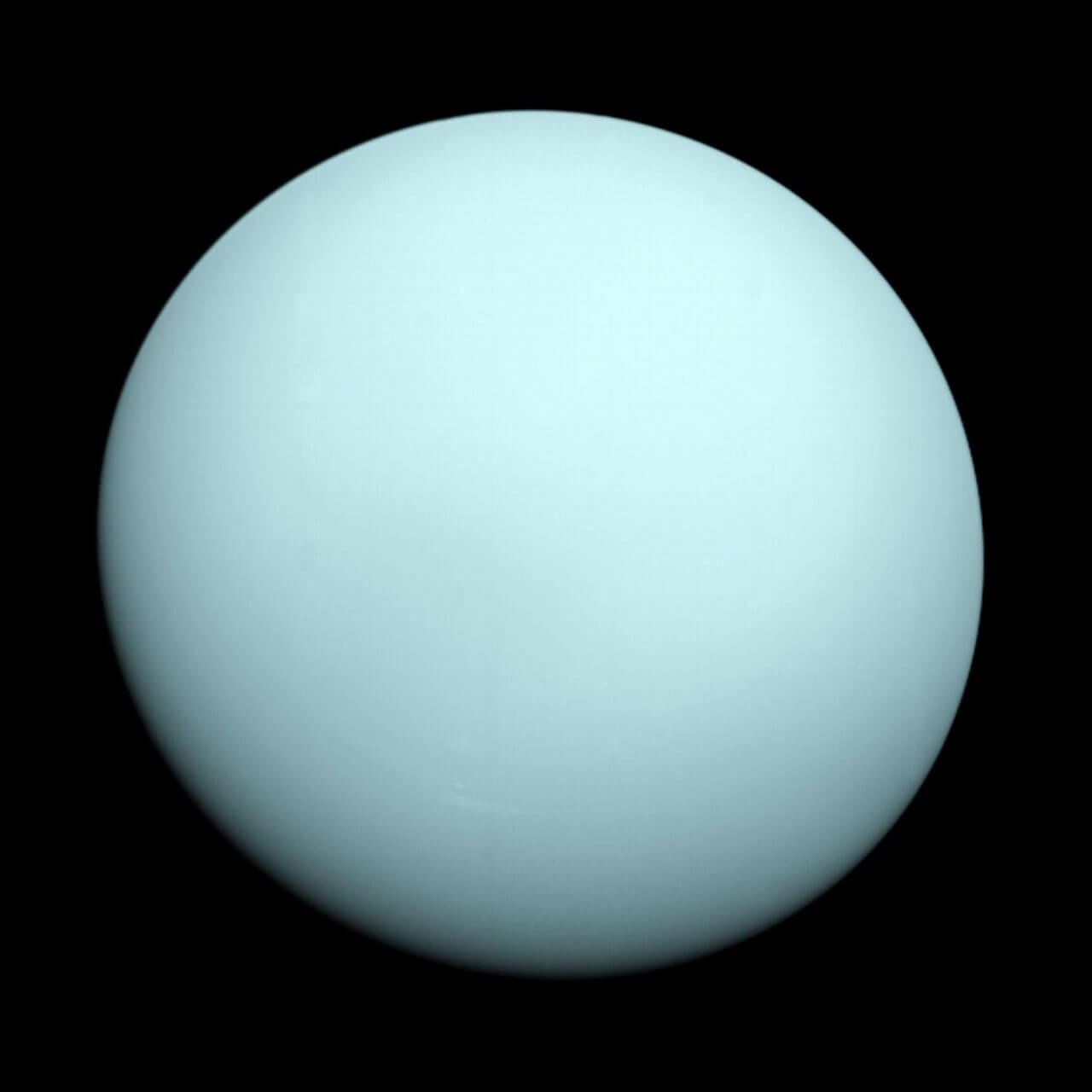 【▲ ボイジャー2号が撮影した天王星（Credit: NASA/JPL-Caltech）】