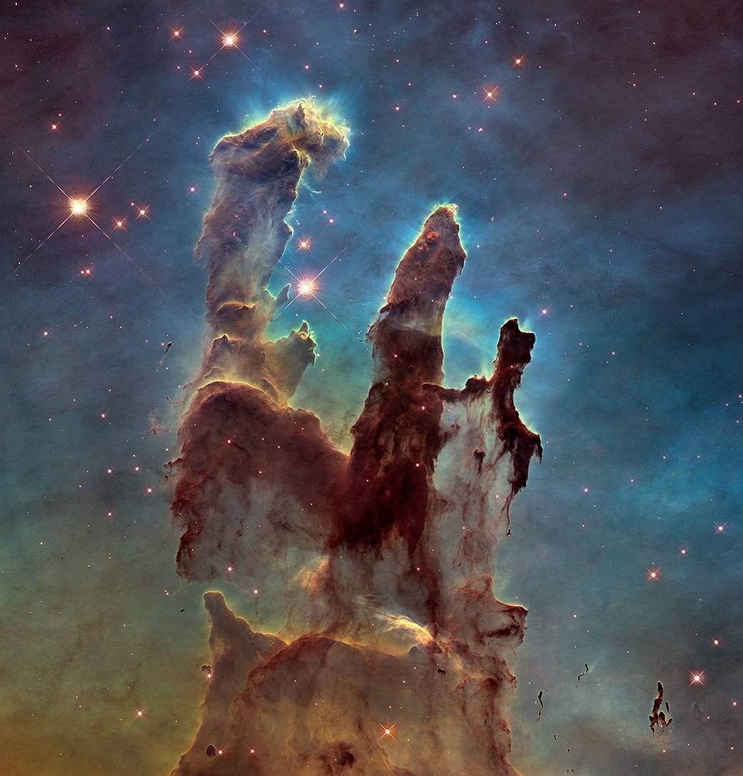 【▲わし星雲（M16）の中心部にある「創造の柱」（Credit: NASA, ESA and the Hubble Heritage Team (STScI/AURA)）】
