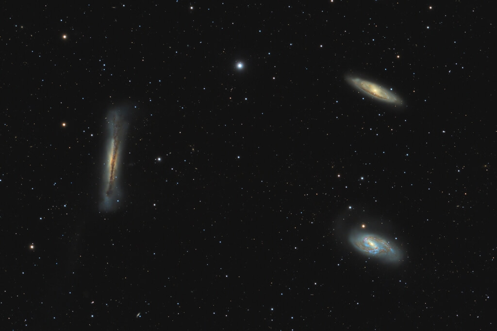 【▲「しし座の三つ子銀河」。右下はM66、右上はM65、左はNGC 3628（Credit: Ignacio Diaz Bobillo） 】