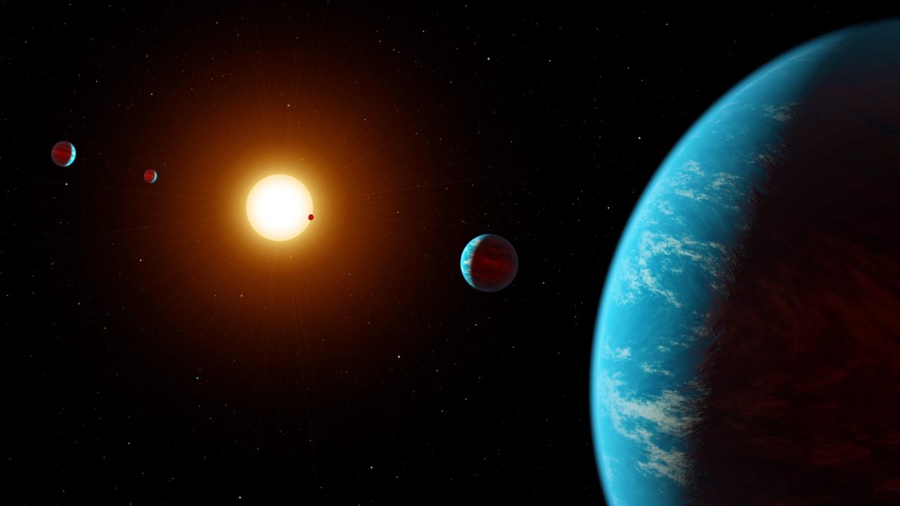 【▲ 5つの系外惑星がある惑星系の想像図（Credit: NASA/JPL-Caltech）】