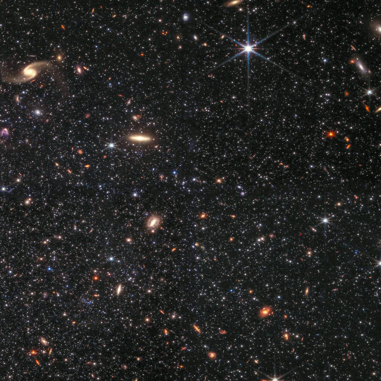 【▲ ジェイムズ・ウェッブ宇宙望遠鏡の近赤外線カメラ（NIRCam）で撮影された矮小銀河「ウォルフ・ルントマルク・メロッテ（WLM）」の一部（Credit: NASA, ESA, CSA, STScI, and K. McQuinn (Rutgers University), A. Pagan (STScI)）】